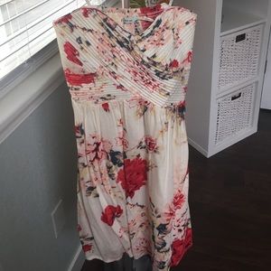 Kimchi Blue Floral Strapless Dress XS