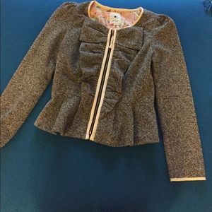 Anthropologie blazer with front ruffle