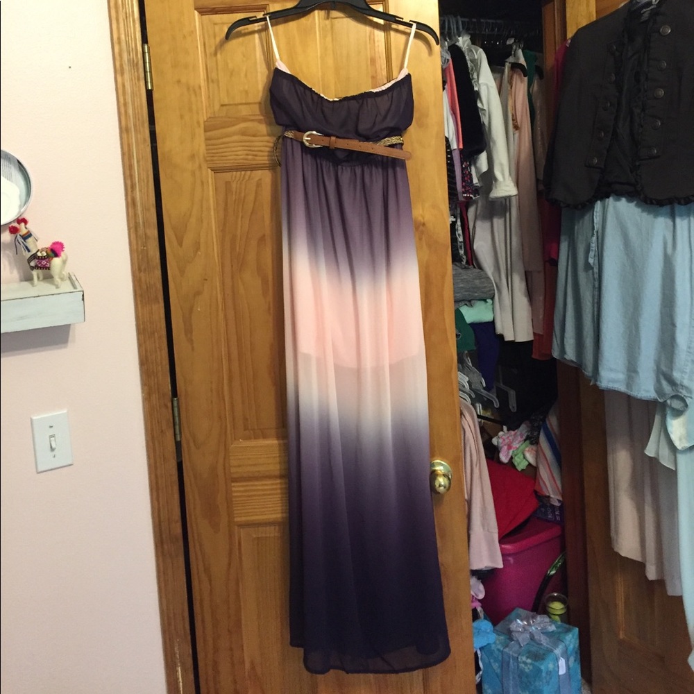 NWT Modern Society Purple Ombré Strapless Dress