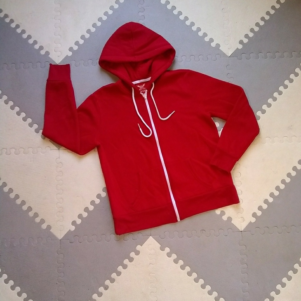 🇱🇷🇱🇷🇱🇷Red/White Zip Hoodie