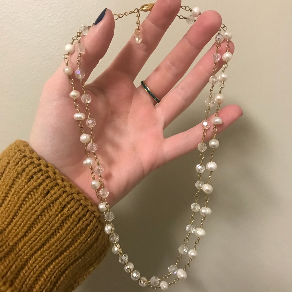 Boutique Pearl and diamond necklace
