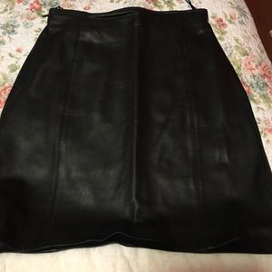 Genuine leather black skirt