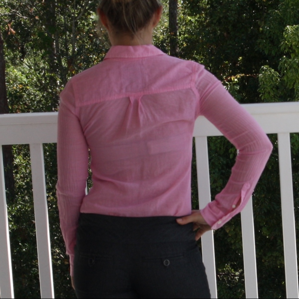Pink Sheer Button Up