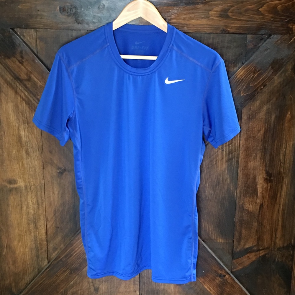 Nike Dri-Fit Blue Short Sleeve Running Shirt - Picture 2 of 5