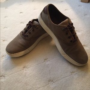 Men’s Timberlands Canvas/Leather Shoes- Size 10