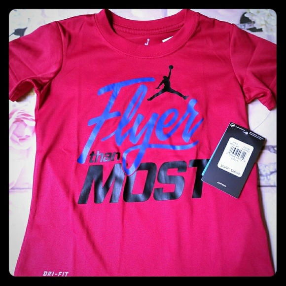 pink and blue jordan shirt