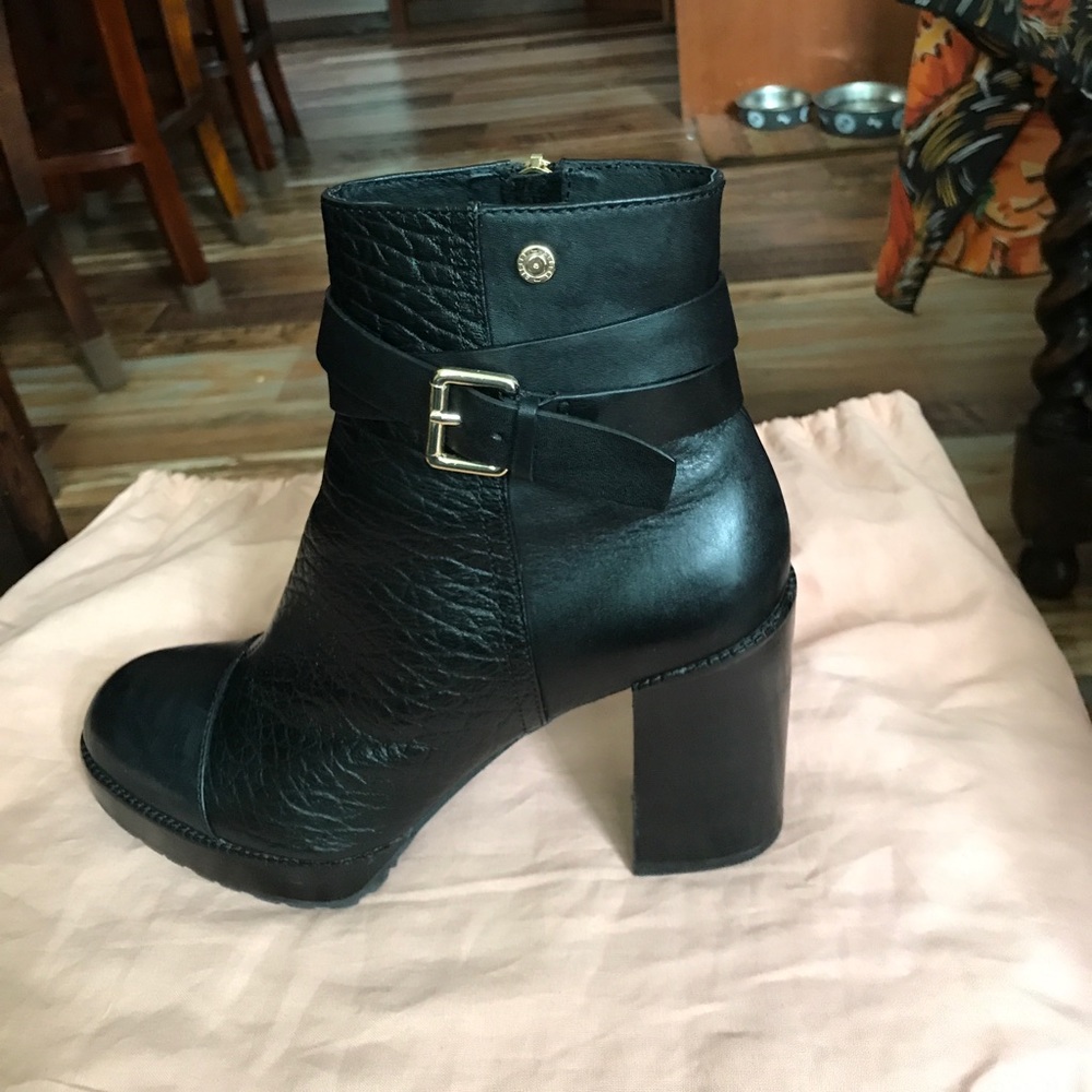 Diesel black leather ankle boots