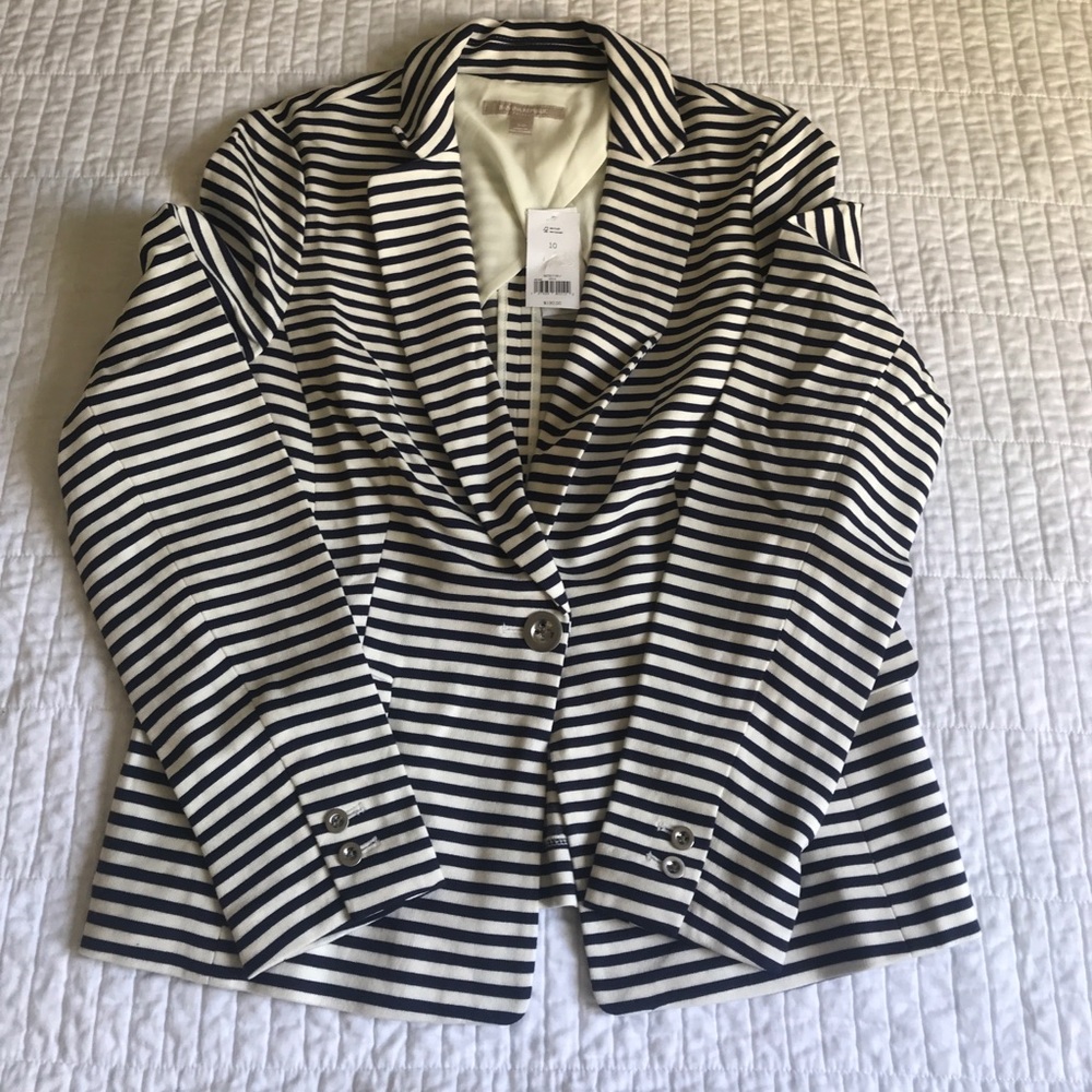 Banana Republic Stripped Ponte Blazer