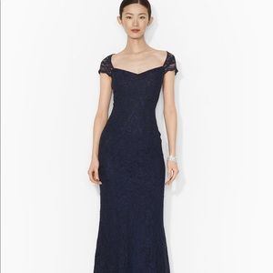 Sz 8 Ralph Lauren navy blue evening gown! Like new