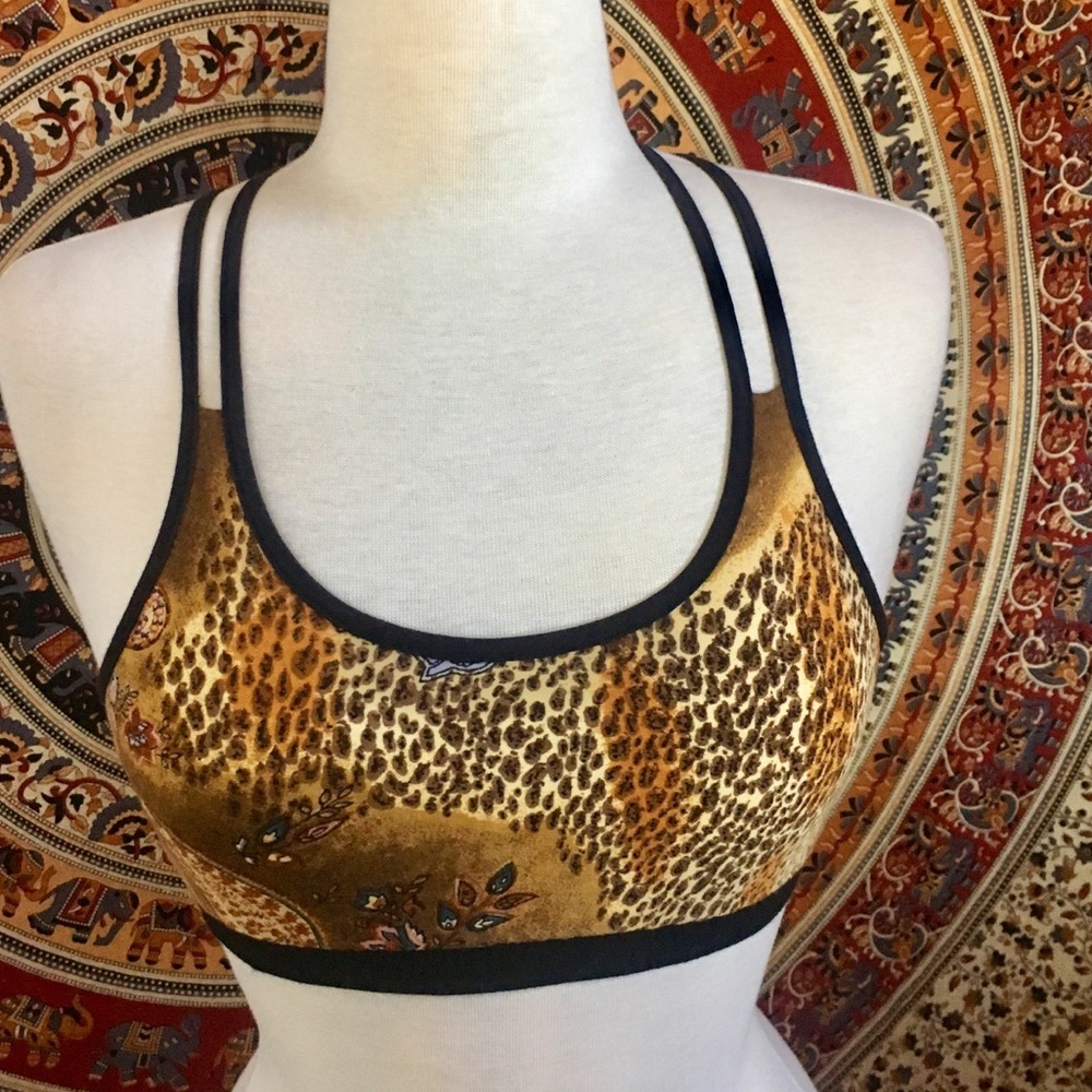 Leopard & Flowers Cotton Bralette Top