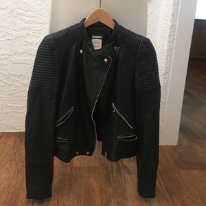 ZARA Leather Moto Jacket.  Size M. Worn once!