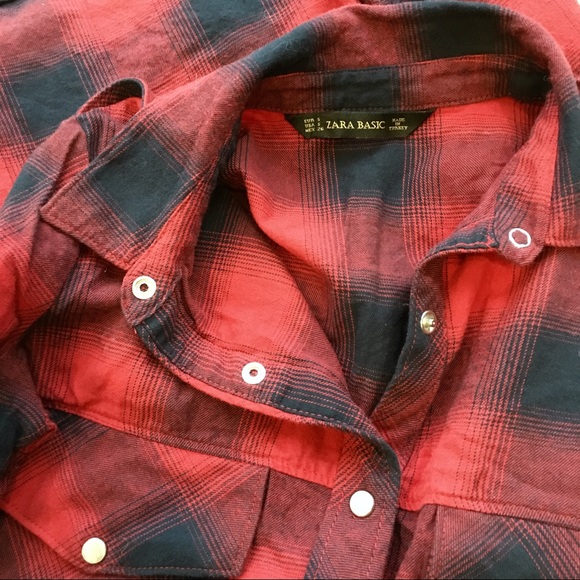 Zara Tops - ZARA Flannel Snap Top