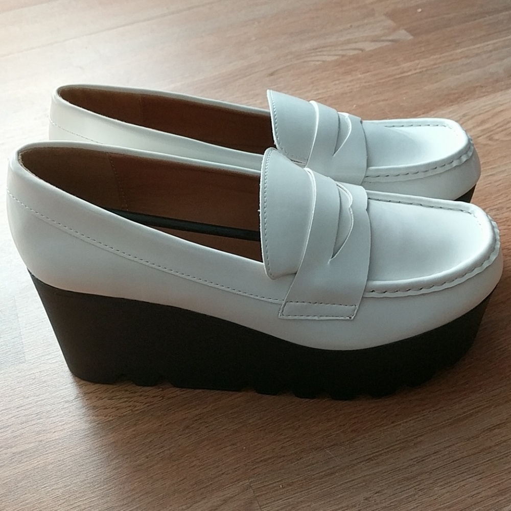 Qupid Chunky Platform Penny Loafers