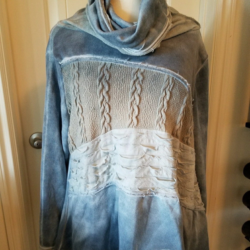 Unique Raw edge boho sweatshirt