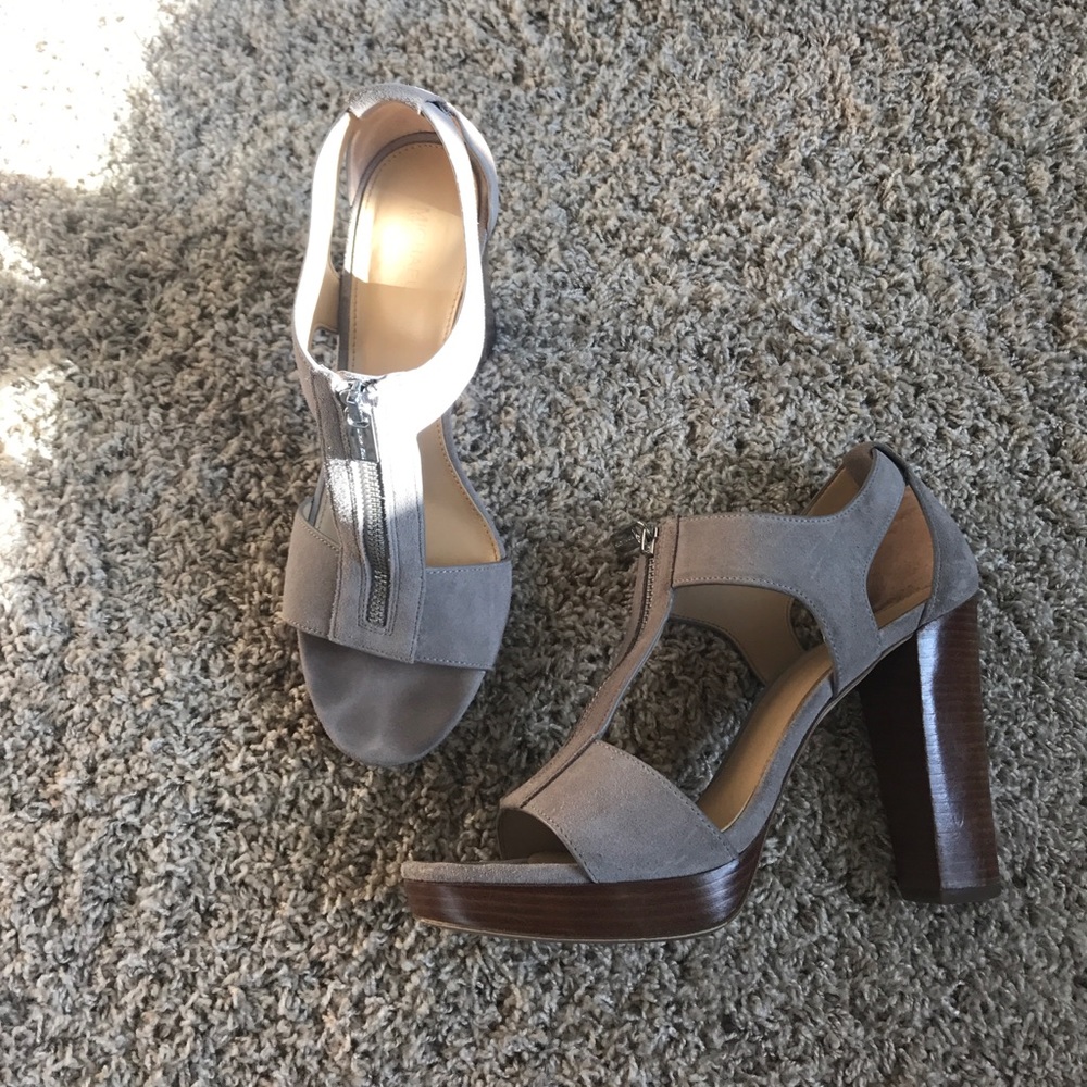 Michael Kors grey suede heels