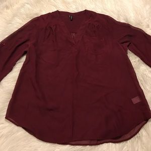 Sheer quarter sleeve dress shirt