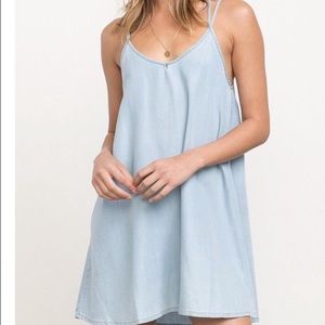 Rvca chambray / light denim swing dress