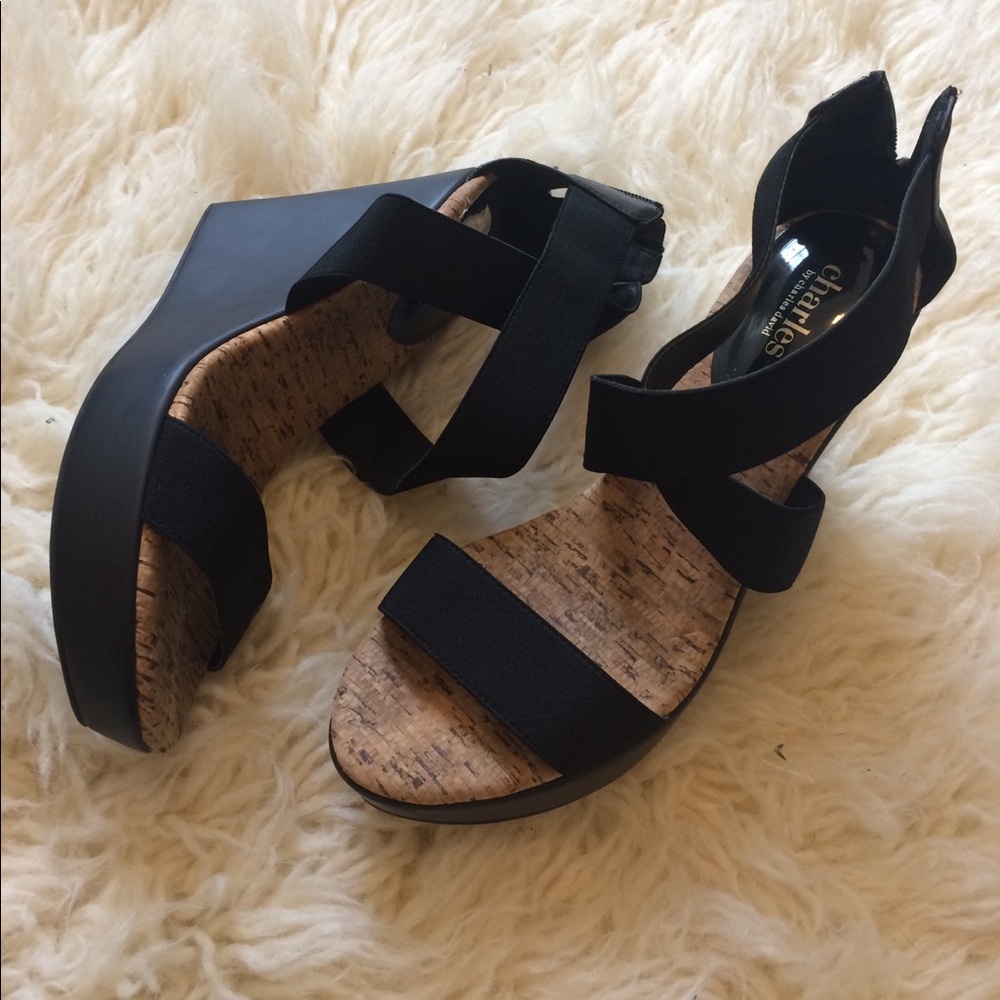 Sexy black wedges