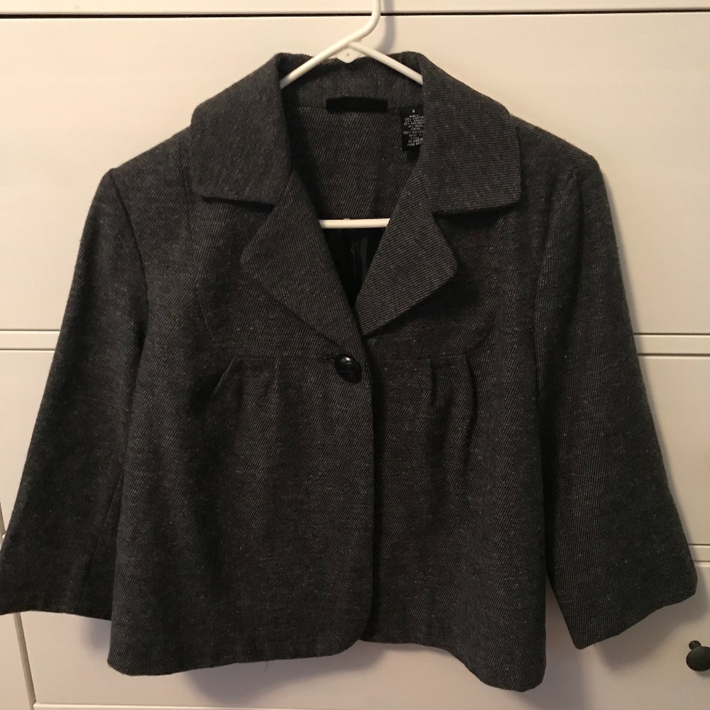 One-Button Tweed Baby Doll Jacket