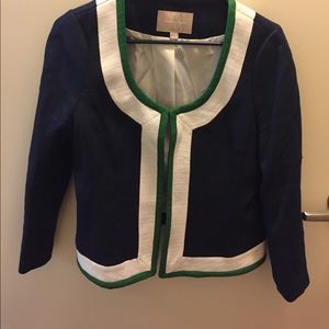 Navy green and white banana republic blazer