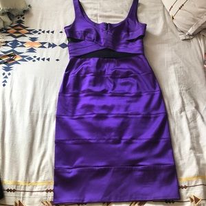 Bright Purple mid length cocktail dress