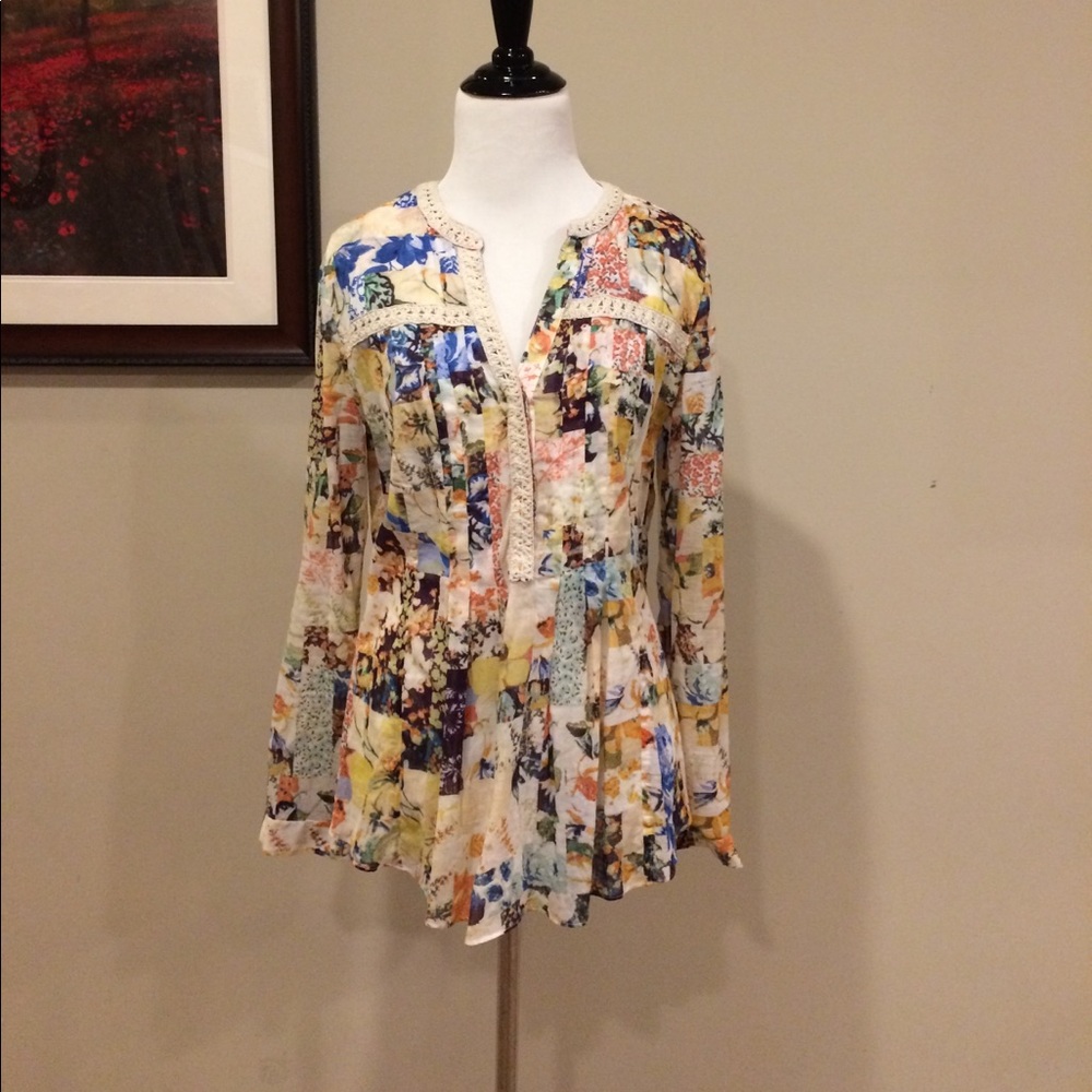 Anthropologie Abella Pintucked Blouse