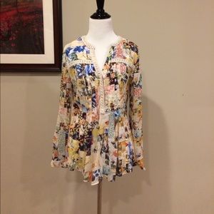 Anthropologie Abella Pintucked Blouse