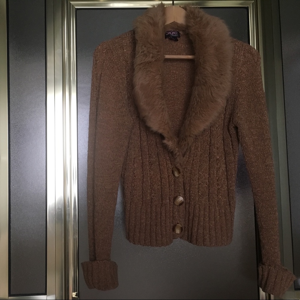 OXOXO FAUX FUR SWEATER