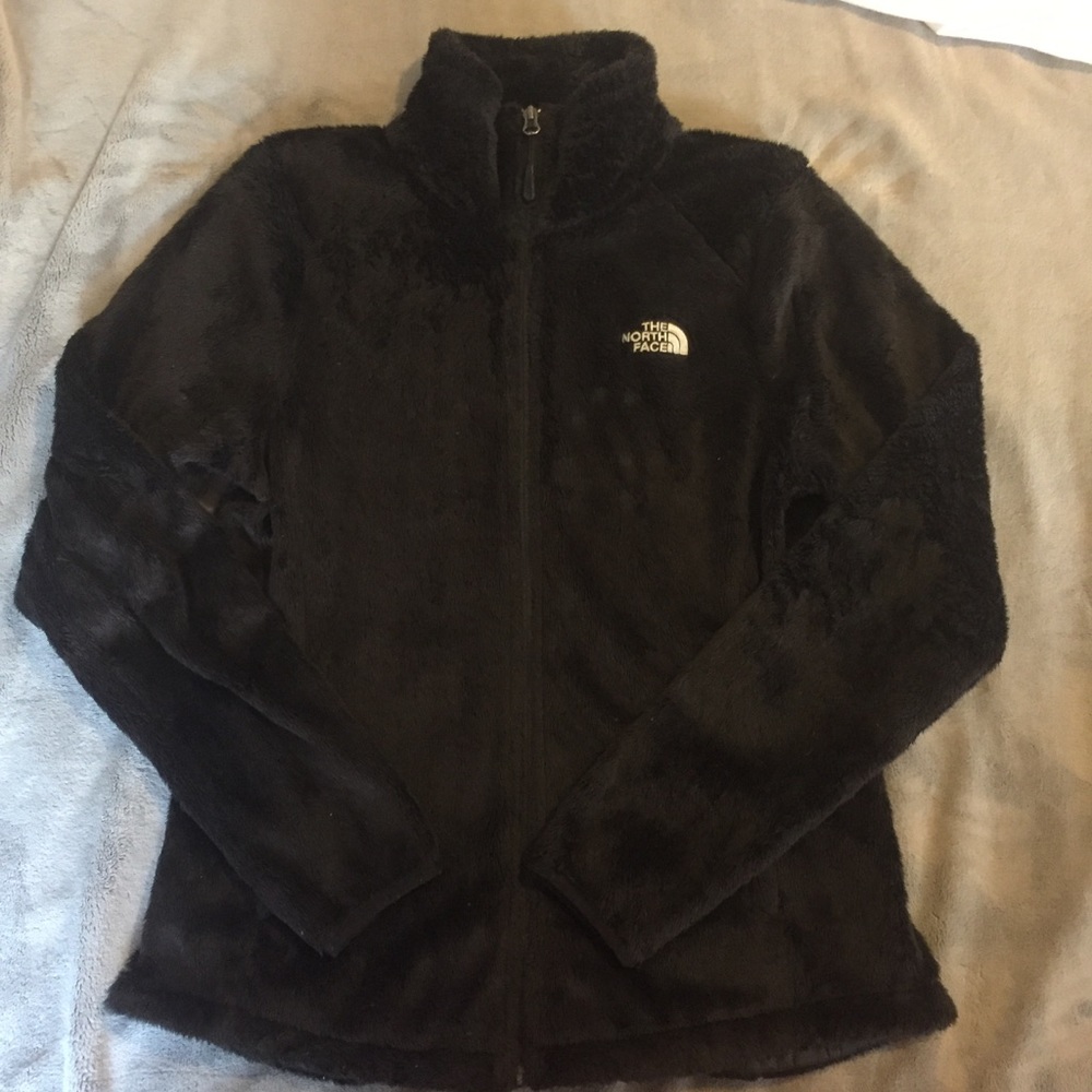 Black Fuzzy North Face Jacket