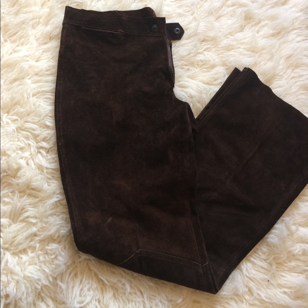 Genuine leather 70s bell bottoms