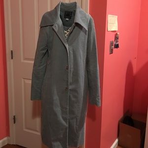 Blue gray trench coat