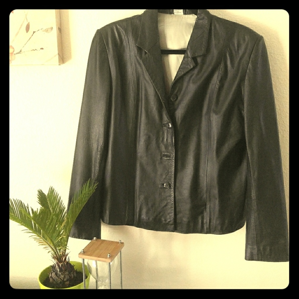 Black leather jacket