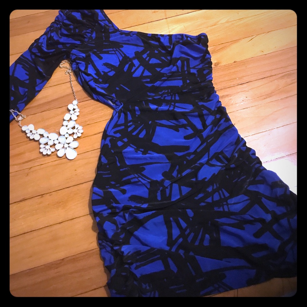 Beautiful blue and black party dress.