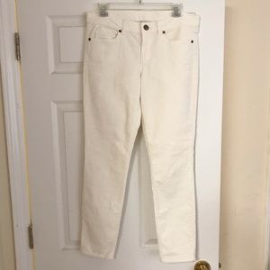 J Crew Women White Corduroy Pants