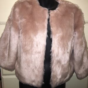 Pink faux fur jacket