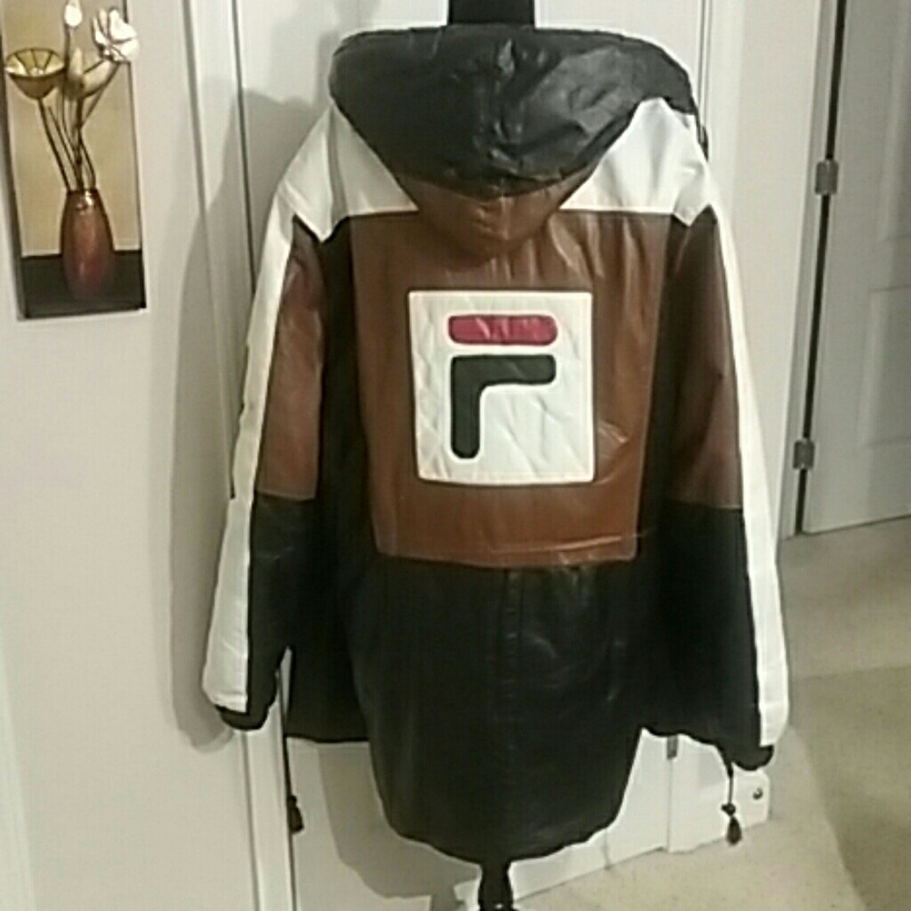 MEN'S  LEATHER FILA COAT