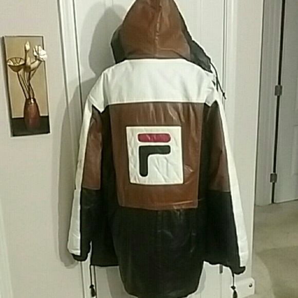 MEN'S  LEATHER FILA COAT - Picture 2 of 8