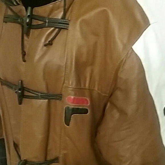 MEN'S  LEATHER FILA COAT - Picture 4 of 8