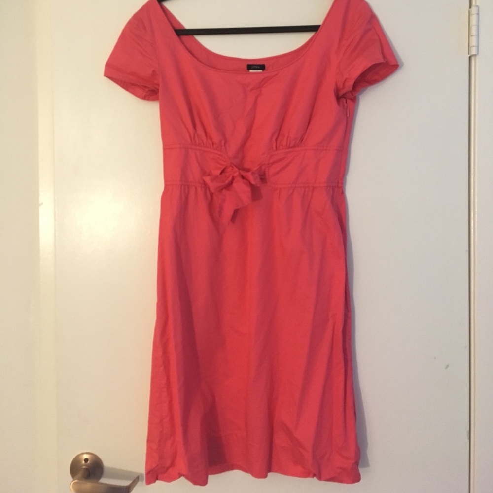 J Crew bubble gum pink cap sleeve cotton dress