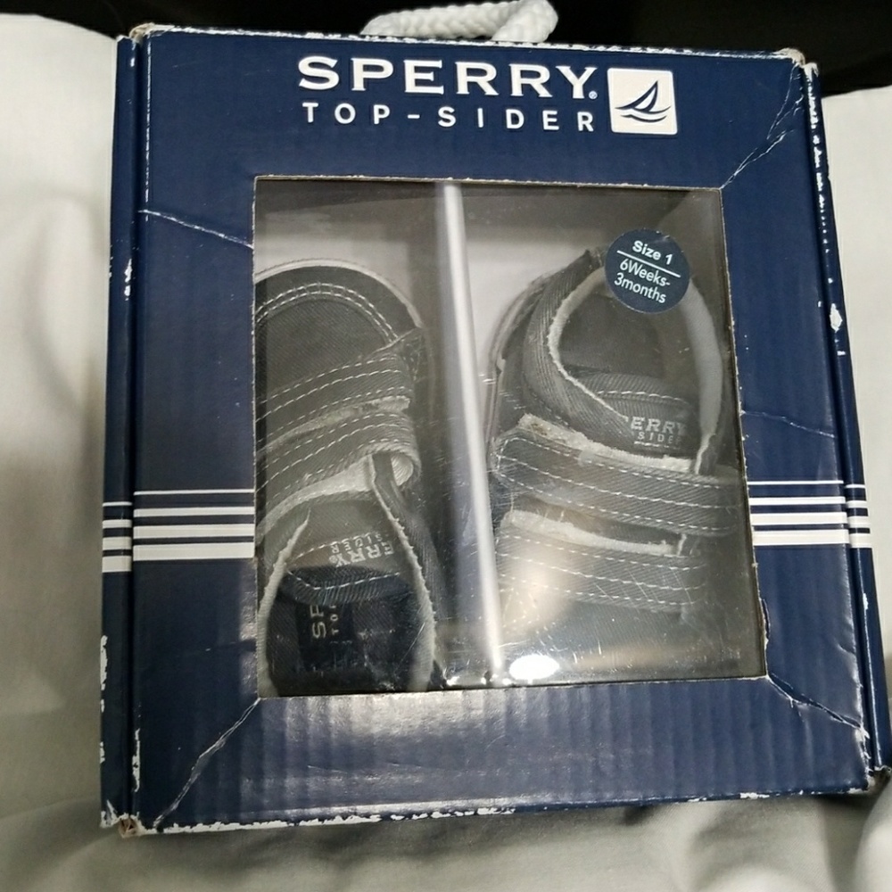 Sperry Crib Shoes Boys size 6wk-3month