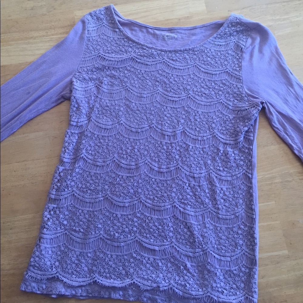 LOFT LAVENDER 3/4 SLEEVES SHIRT.