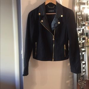 Faux leather trimmed jacket