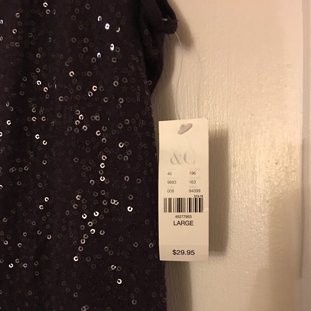 Brand New Sequined tank top. Dark Purple. Plum