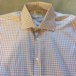TM Lewin red and blue checkered dress shirt