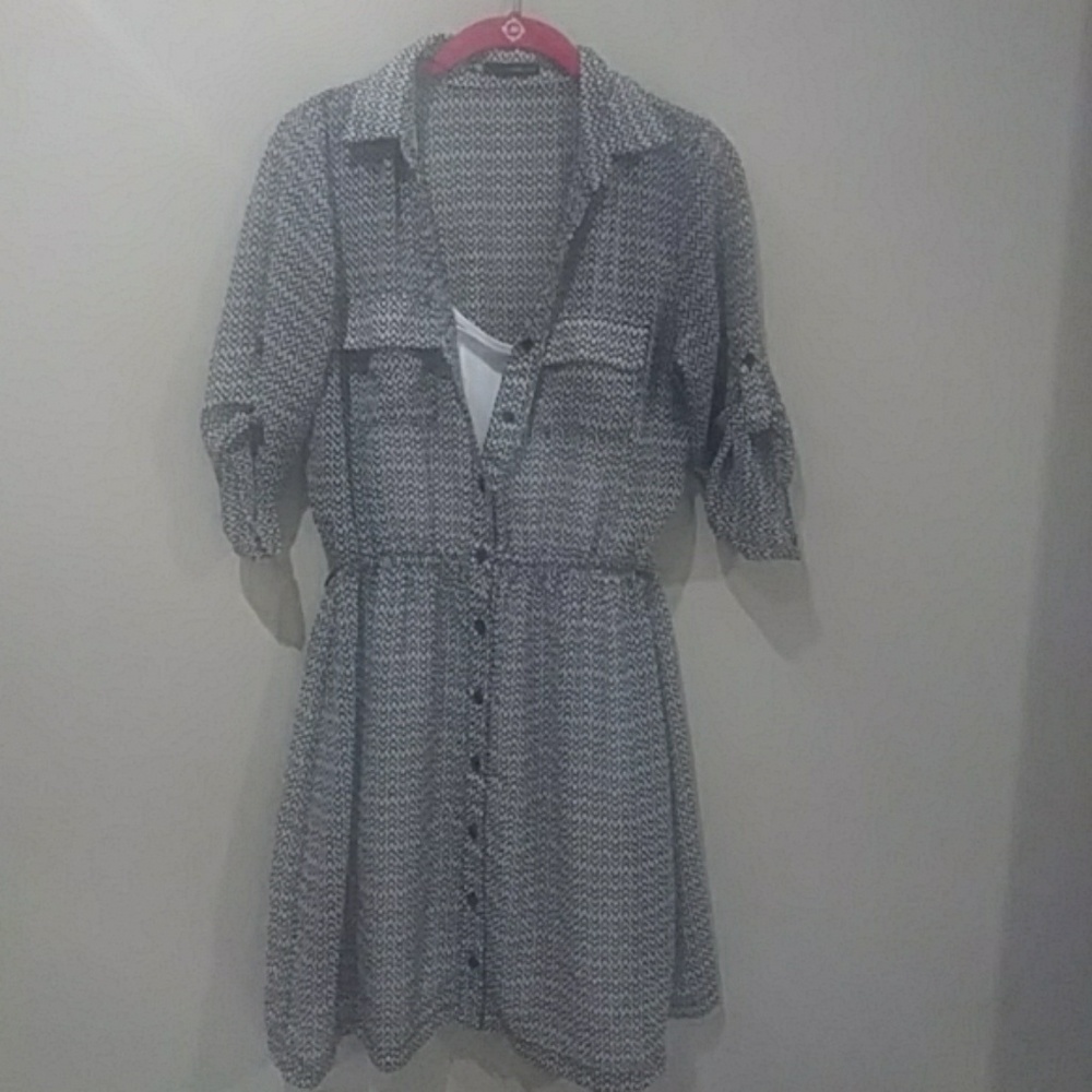 Black and White Semi-Sheer Dress