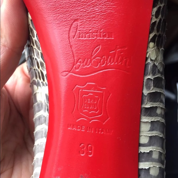 Auth Christian Louboutin Python Snakeskin Heels - Picture 7 of 7