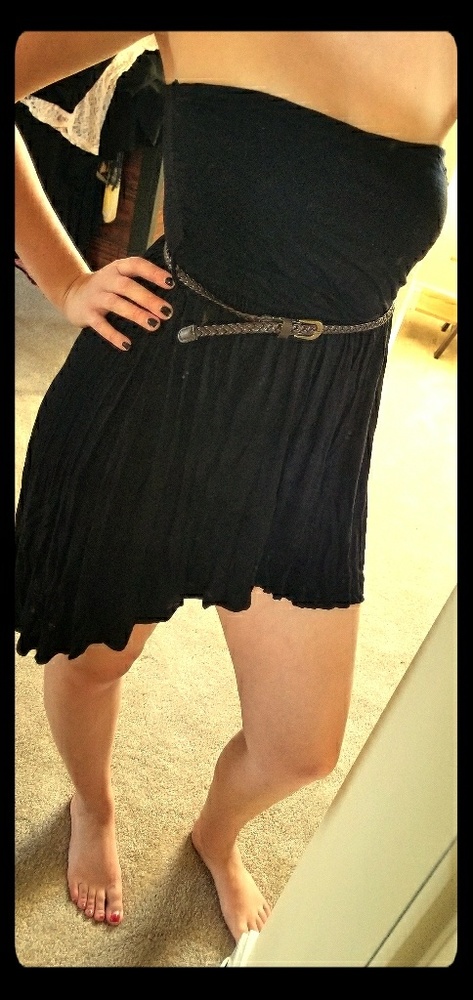 Black strapless sundress