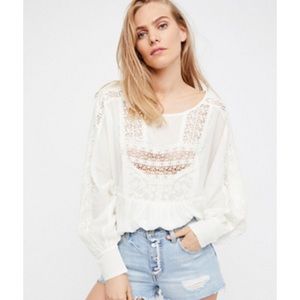 Free people thinking of you blouse NWT