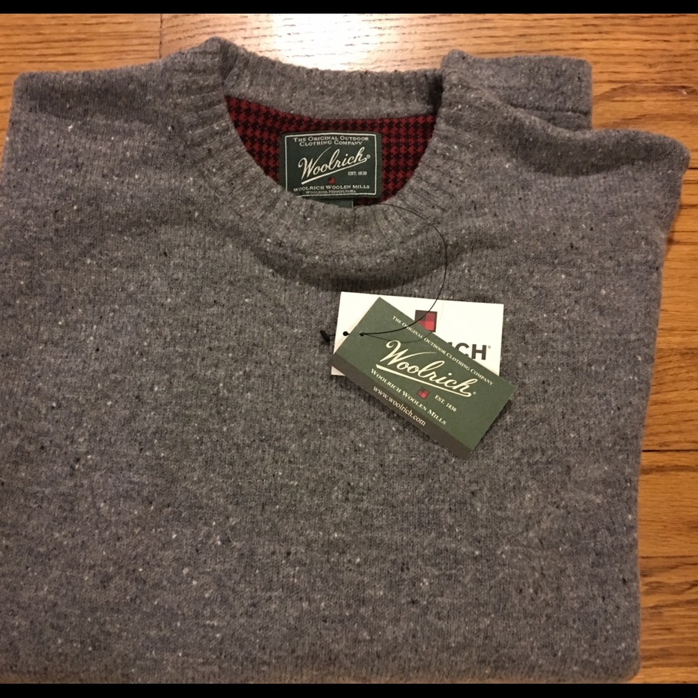 Brand New Men’s Woolrich Sweater Gray Heather Wool