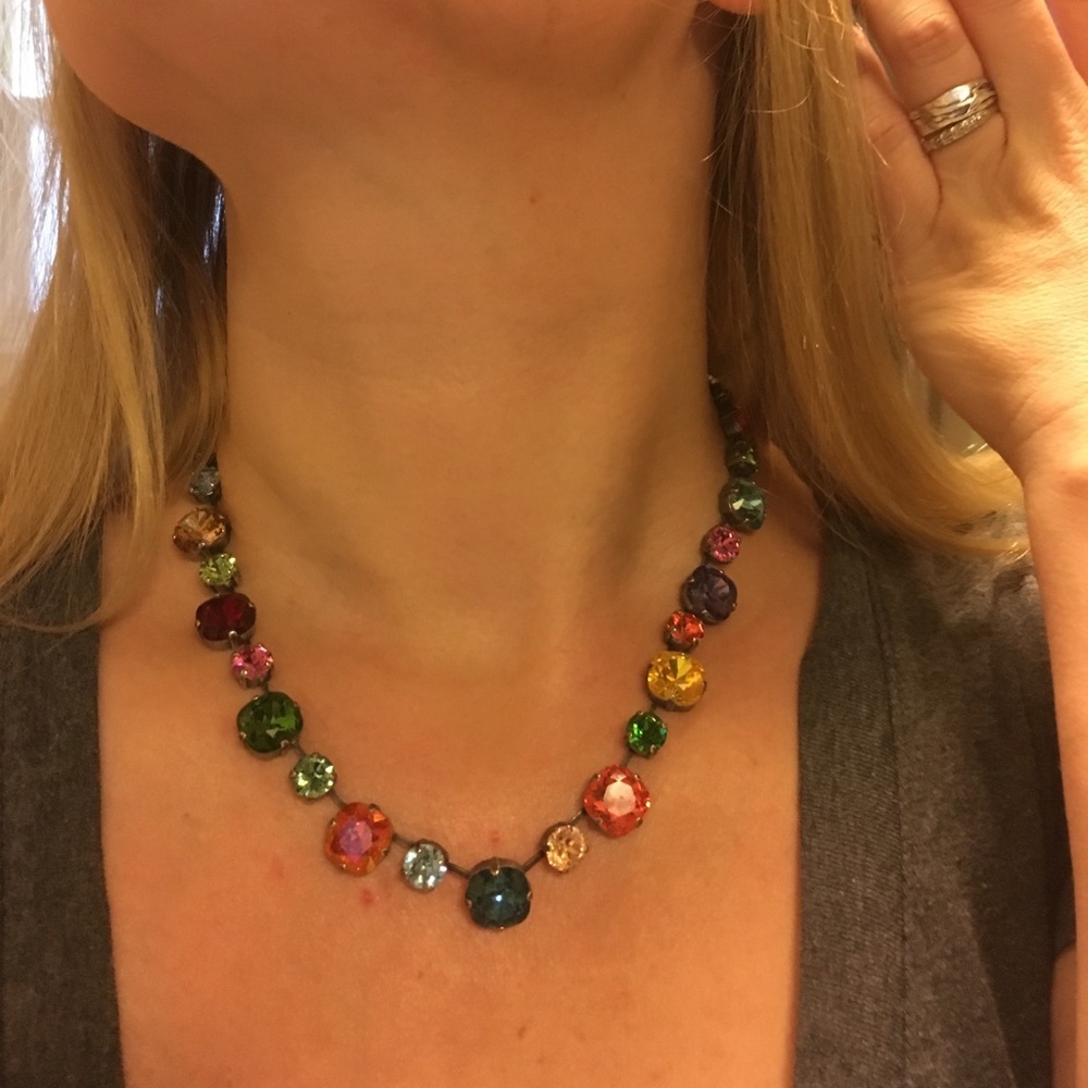 Multi-colored gemstone necklace
